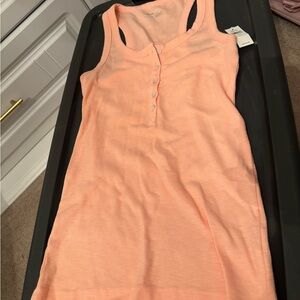 Peach Sleeveless Henley Tank